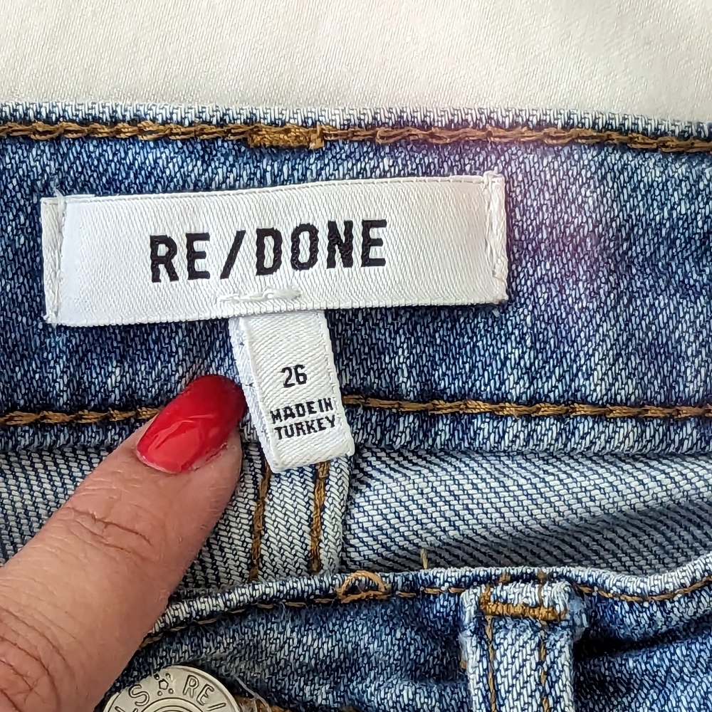 Re/done Stove Pipe Jeans size 26 Dusted Blue - Picture 10 of 13